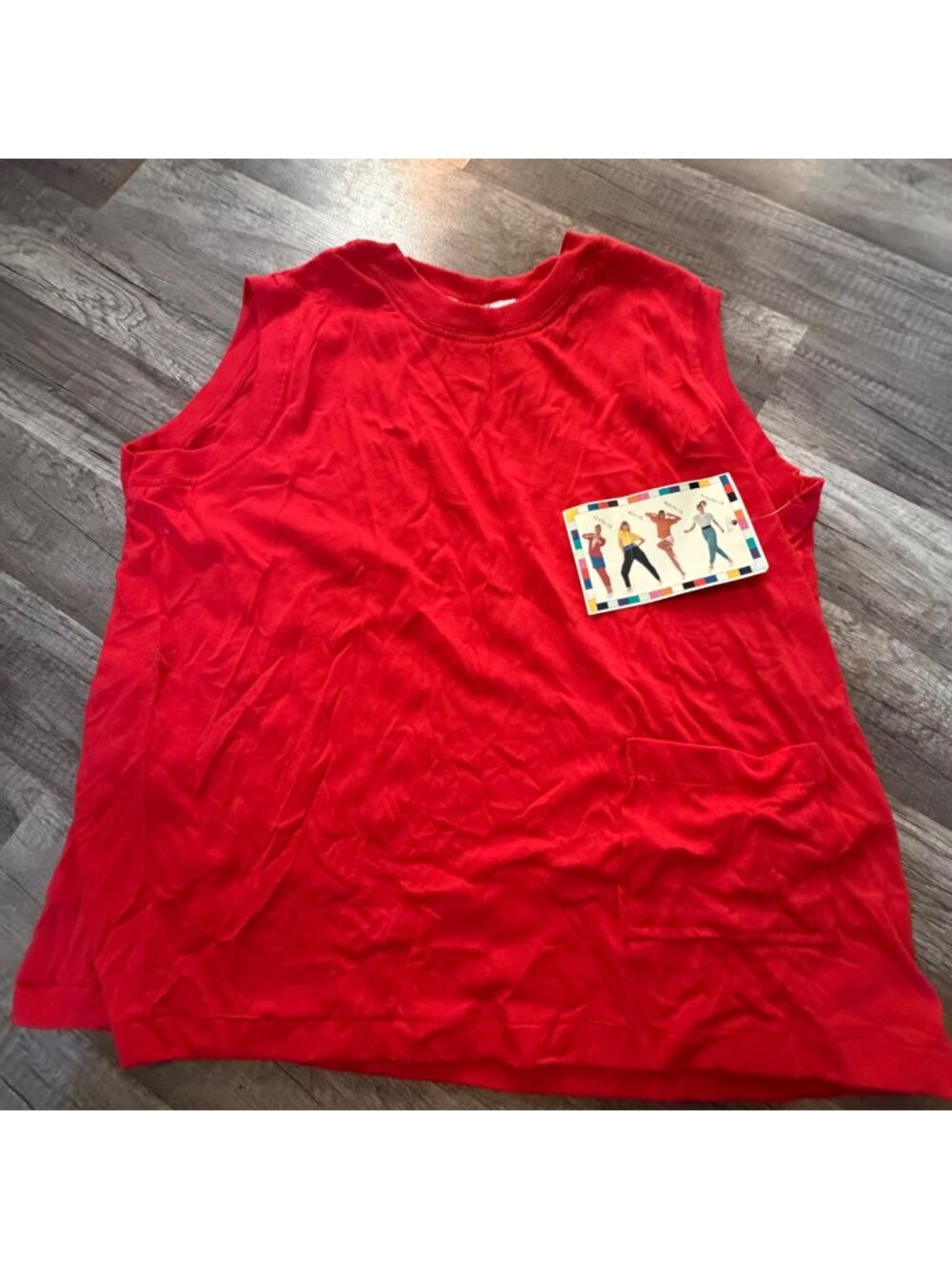 The Knit Series Womens Red Sleeveless Top With Pocket 20W/40